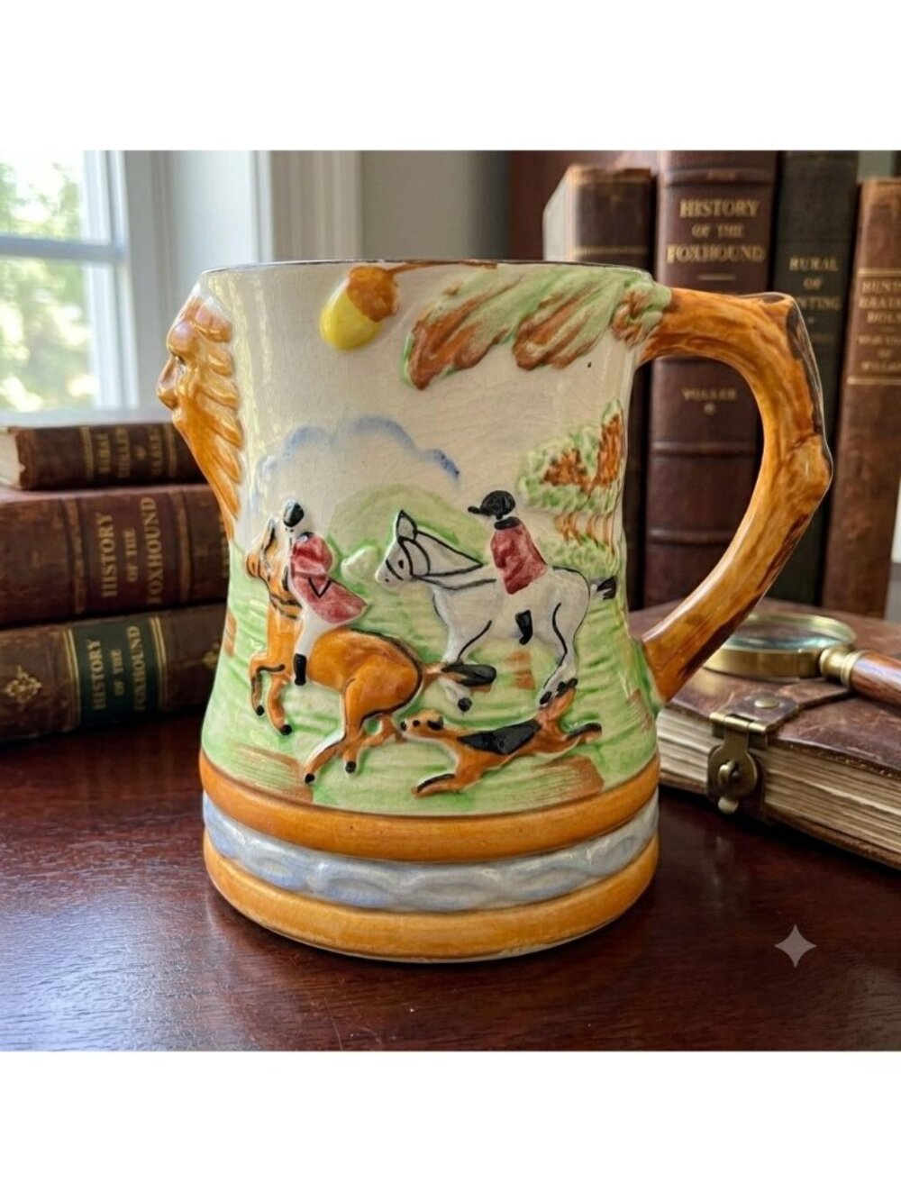 Vintage Arthur Wood Equestrian Mug Fox Hunt Tankard Staffordshire England
